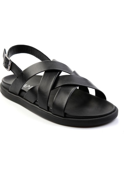 Siyah Leather Erkek Sandalet E05863955543 fiyatları
