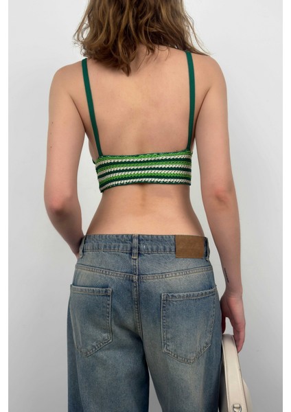 Desenli Örgü Crop indirimleri