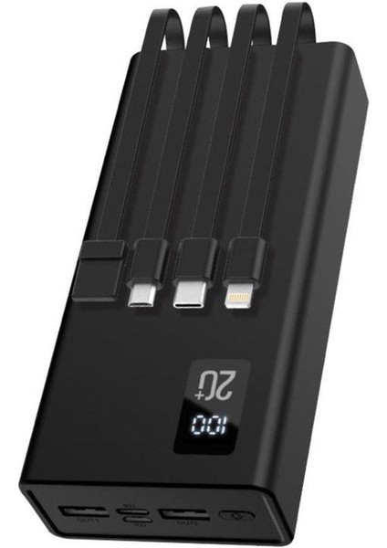 Ensiga 20.000MAH Powerbank LED Ekran Göstergeli Güç Batarya Şarj Makinası