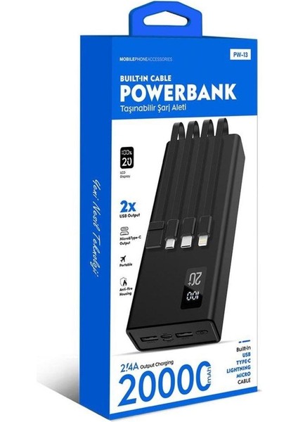 Ensiga 20.000MAH Powerbank LED Ekran Göstergeli Güç Batarya Şarj Makinası fiyatları