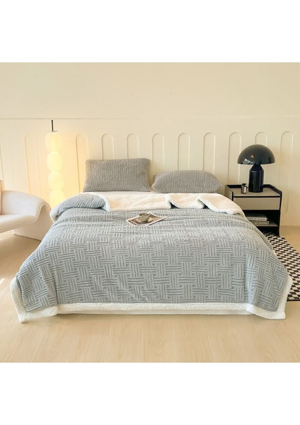 1 Parça Yumuşak Kadife Jacquad Battaniye 200*230CM Gri (Yurt Dışından) fiyatları