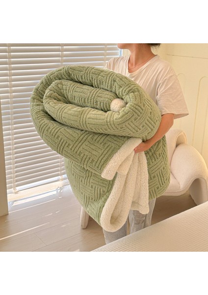 1 Parça Yumuşak Kadife Jacquad Battaniye 100*150CM Yeşil (Yurt Dışından)