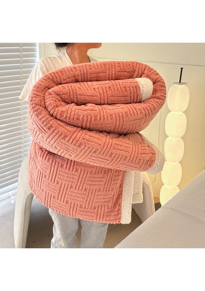1 Parça Yumuşak Kadife Jacquad Battaniye 200*230CM Pembe (Yurt Dışından) fiyatları