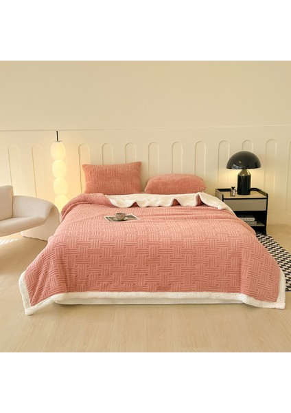 1 Parça Yumuşak Kadife Jacquad Battaniye 200*230CM Pembe (Yurt Dışından) modelleri