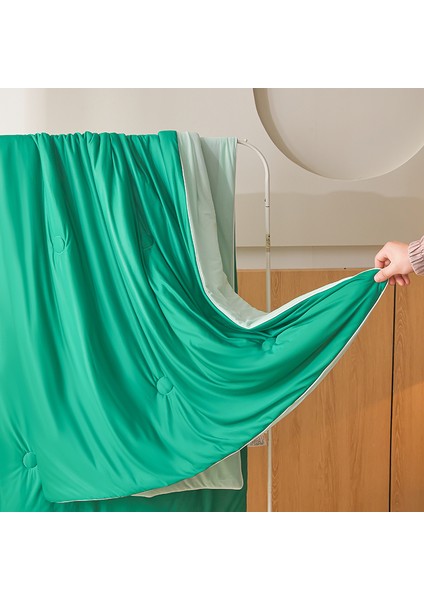 Serinletici Yaz Yorganı 1 Adet Yumuşak Nefes Alabilen Açık 150*200CM Açık Yeşil+Koyu Yeşil (Yurt Dışından)