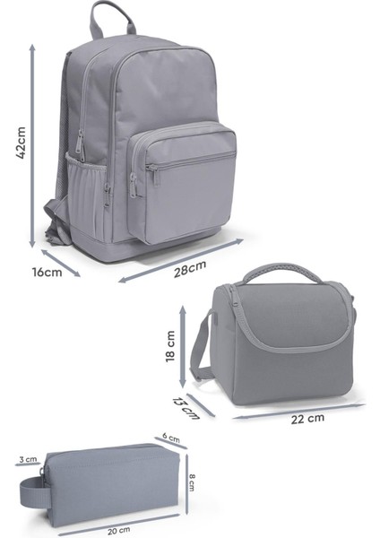 Siyah Gri Gamer Desenli 3’lü Okul Çanta Seti SET0123640 modelleri