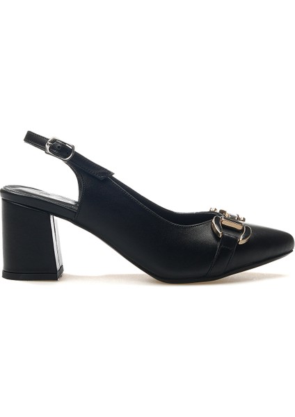 Kadın Deri Toka Detaylı Kalın Topuklu Ayakkabı 25Y 25461074Y Z