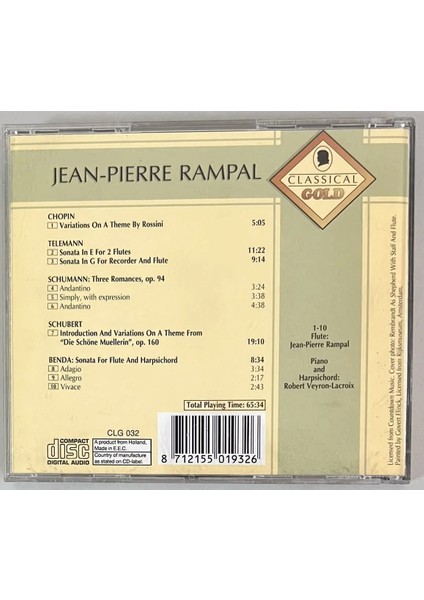 Jean-Pierre Rampal Variations Sonatas Romances CD (Orjinal Dönem Baskı)