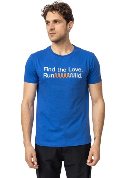 Text Erkek Mavi Tişört