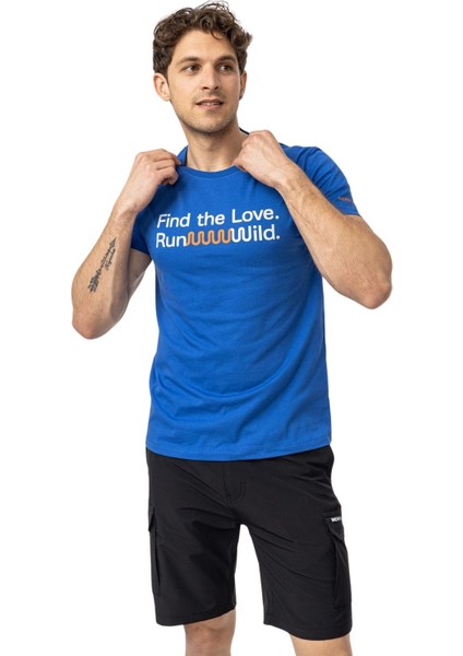 Text Erkek Mavi Tişört modelleri