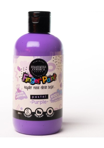 5'li Pastel Mammacomica Yıkanabilir Parmak Boyası-5* 250ML- 3'lü Sünger Roller modelleri