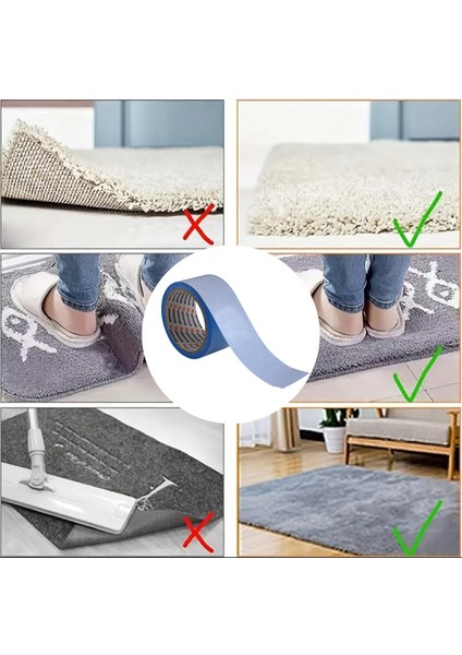 (2 Adet) Kaydırmaz Kaymaz Çift Taraflı Yapıştırma Sabitleme Kilim Halı Bandı 50 mm x 10 mt Bant modelleri