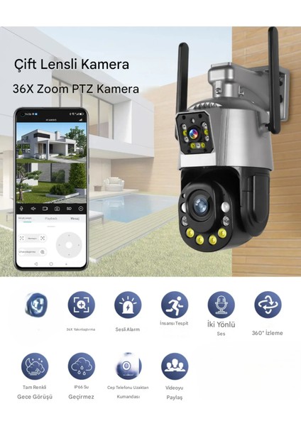 36X Optik Zoom Kablosuz Wifi Akıllı Ptz Gözetim Ağ Kamerası Su Geçirmez fiyatları