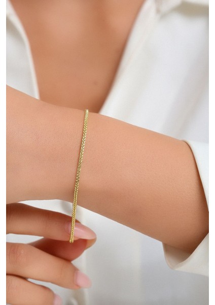 14 Ayar Altın Unisex Palmiye Zincir Bileklik modelleri