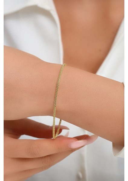 14 Ayar Altın Unisex Palmiye Zincir Bileklik fırsatları