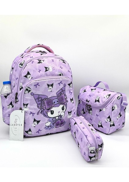 Ilkokul Çantası Karakter Baskılı Ortopedi 3'lü Takım Kız Çocuk Lila Ilk Okul Çantası