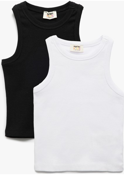 Pamuklu Kolsuz Kaşkorse 2'li Basic Atlet Seti