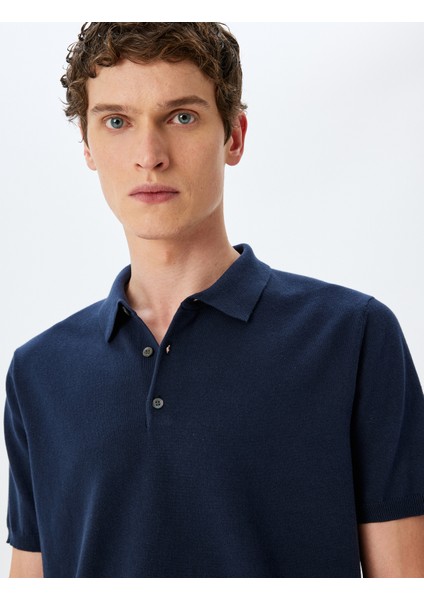 Kısa Kollu Pamuklu Polo Yaka Triko Tişört