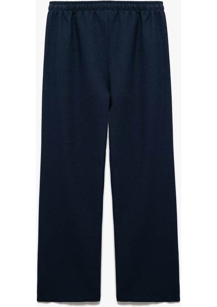 Yüksek Bel Bağcıklı Keten Karışımlı Cep Detaylı Pantolon fırsatları