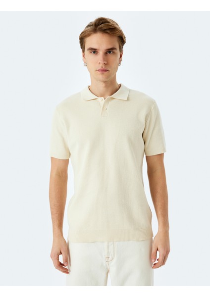 Pamuklu Basic Polo V Yaka Kısa Kollu Triko Tişört modelleri