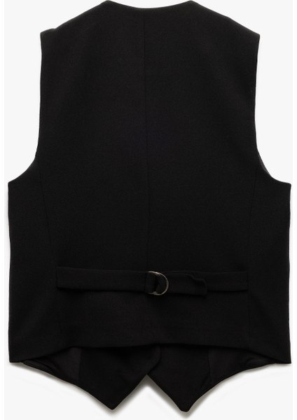 Krep Scuba Kumaş Astarlı Slim Fit V Yaka Kolsuz Düğmeli Yelek fiyatları