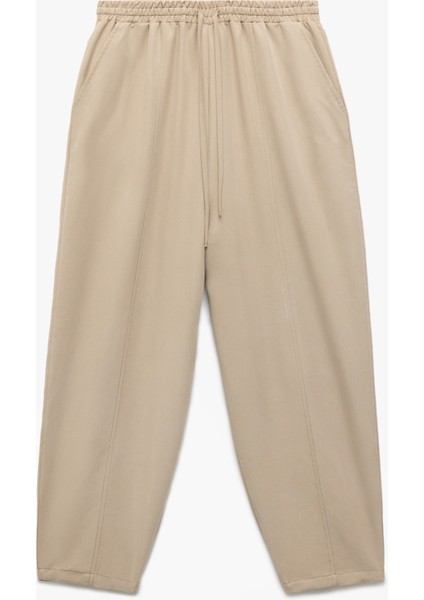 Modal Kumaş Beli Bağcıklı Cepli Balon Fit Pantolon modelleri