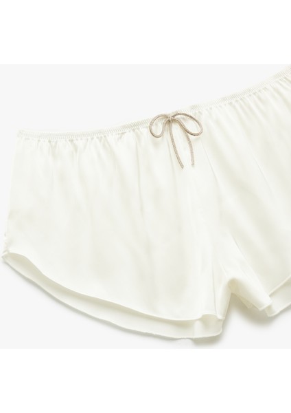 Fiyonk Detaylı Mini Bridal Saten Şort Pijama Altı