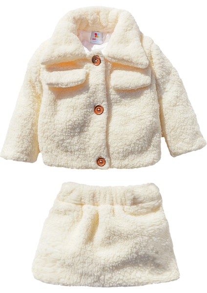 x Ipek Atlas Kız Bebek Çocuk Ceket Etekli Takım