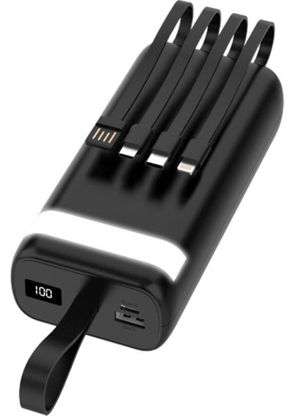Ensiga Dahili Kablolu Fenerli 30.000 Mah LCD Göstergeli Güç Bankası Taşınabilir Powerbank modelleri