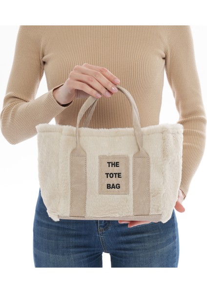 El-Omuz ve Kol Kullanımına Uygun Peluş The Tote Bag Kadın Çanta