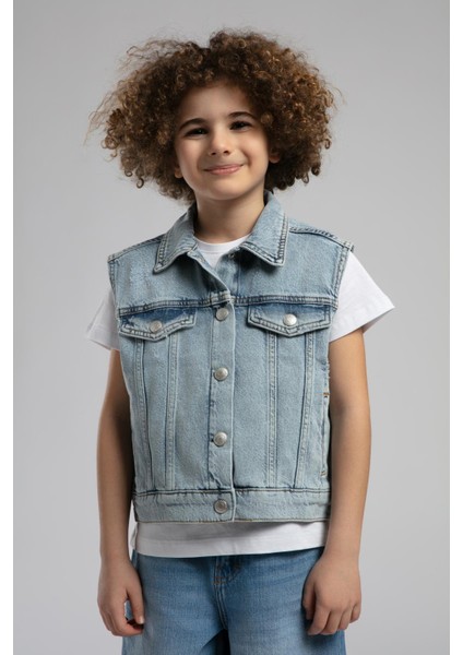 Zion Unisex Çocuk Yelek Denim modelleri