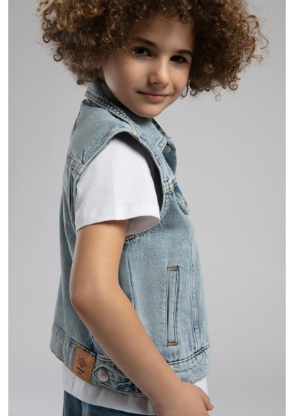 Zion Unisex Çocuk Yelek Denim indirimleri