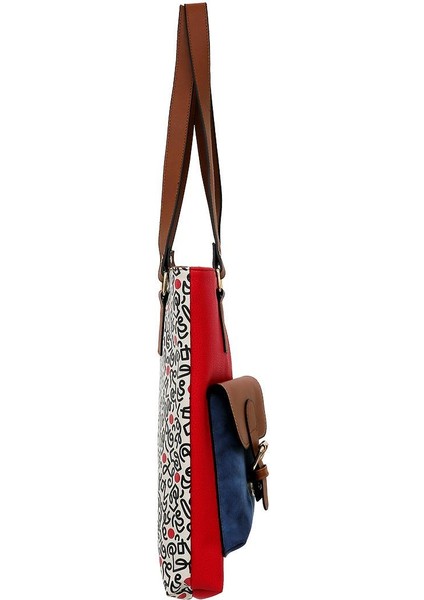 Kadın Vegan Deri Çok Renkli Omuz Çantası - Cat And Mouse Tasarım fiyatları