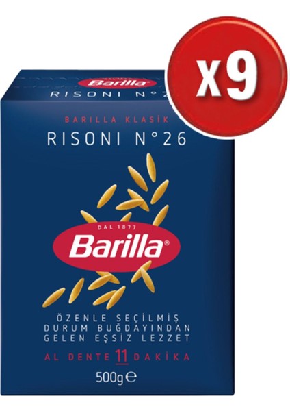 Arpa Şehriye (Risoni) 500 gr x 9 Paket (1 Koli)