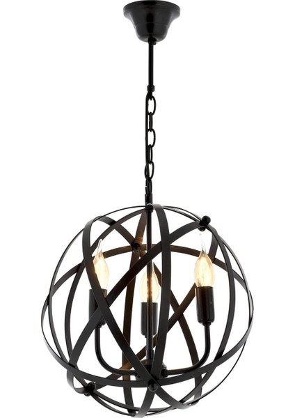 Avonni, 4183 Ailesi Siyah Boyalı Modern Avize