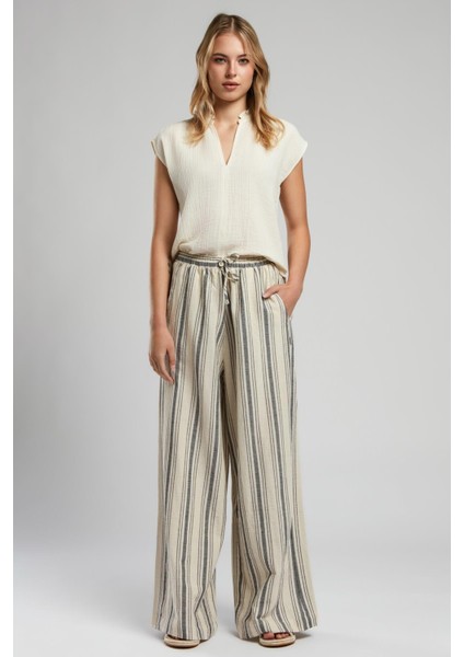 Janet Kadın Dokuma Bluz Bej