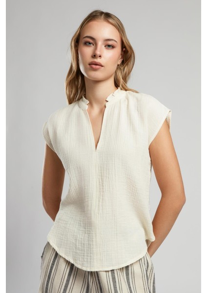 Janet Kadın Dokuma Bluz Bej fiyatları