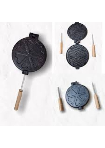 Luxury Ocak Üstü Döküm Granit Waffle Kalıbı 1 Adet