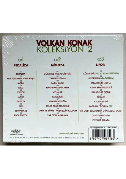 Volkan Konak Koleksiyon 3 Cd'lik 32 Şarkılık Box Set (Jelatinide Sıfır Dönem Baskı Cd)