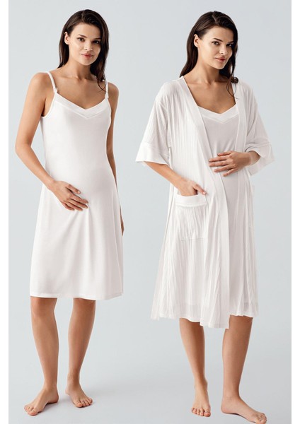 Askılı Esnek Viskoz Hamile Sabahlık Gecelik Takım 17401 fiyatları