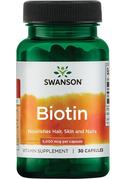 Biotin Hair B7 Vitamin 5000 Mcg 30 Capsules