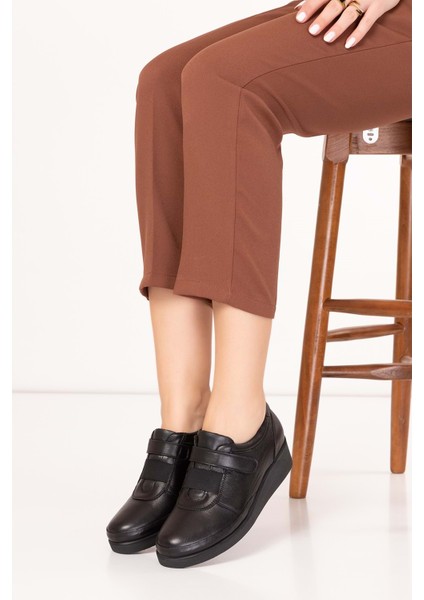 Kadın Deri Rahat Ortopedik Anne Ayakkabı NDR.5503 - Siyah - 36 fırsatları