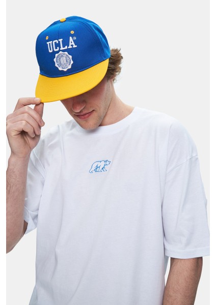 Sınclaır Beyaz Nakışlı Bisiklet Yaka Baskılı Standard Fit Erkek Tshirt