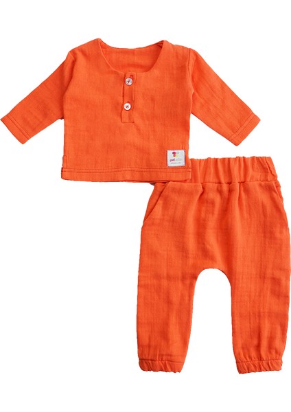 x Ipek Atlas Erkek Kız Bebek Çocuk Müslin Ikili Takım