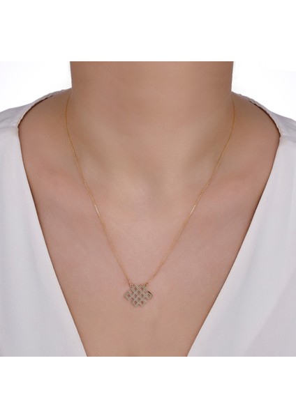 Kelt Sembolleri- Sonsuz Mutluluk Düğümü Altın Kolye (Herakles)