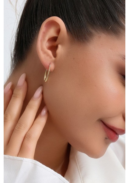 14 Ayar Altın Oval Süzme Halka Küpe fırsatları