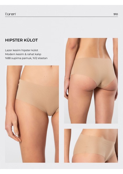 Türen Kadın Lazer Kesim Pamuklu Hipster Külot 910/VIZON fırsatları