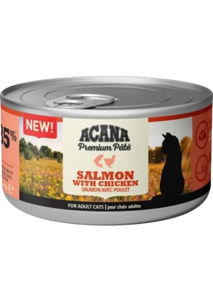Premium Pate Somon Balıklı ve Tavuklu Ezme Yetişkin Kedi Konservesi 85gr