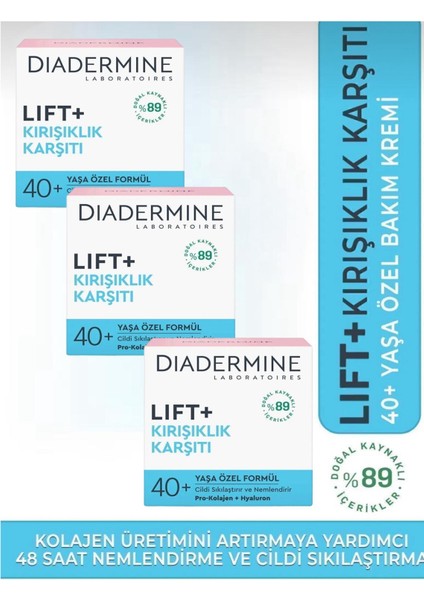 Lift Krem Diadermine 40+ Yaşa Özel Bakım Kremi 50 ml x 6 Adet