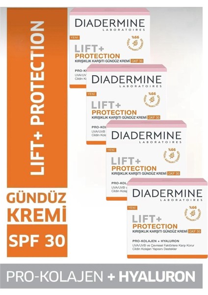 Lift Krem Diadermine ve Güneş Koruyucu Krem Spf 30 50 ml x 4 Adet